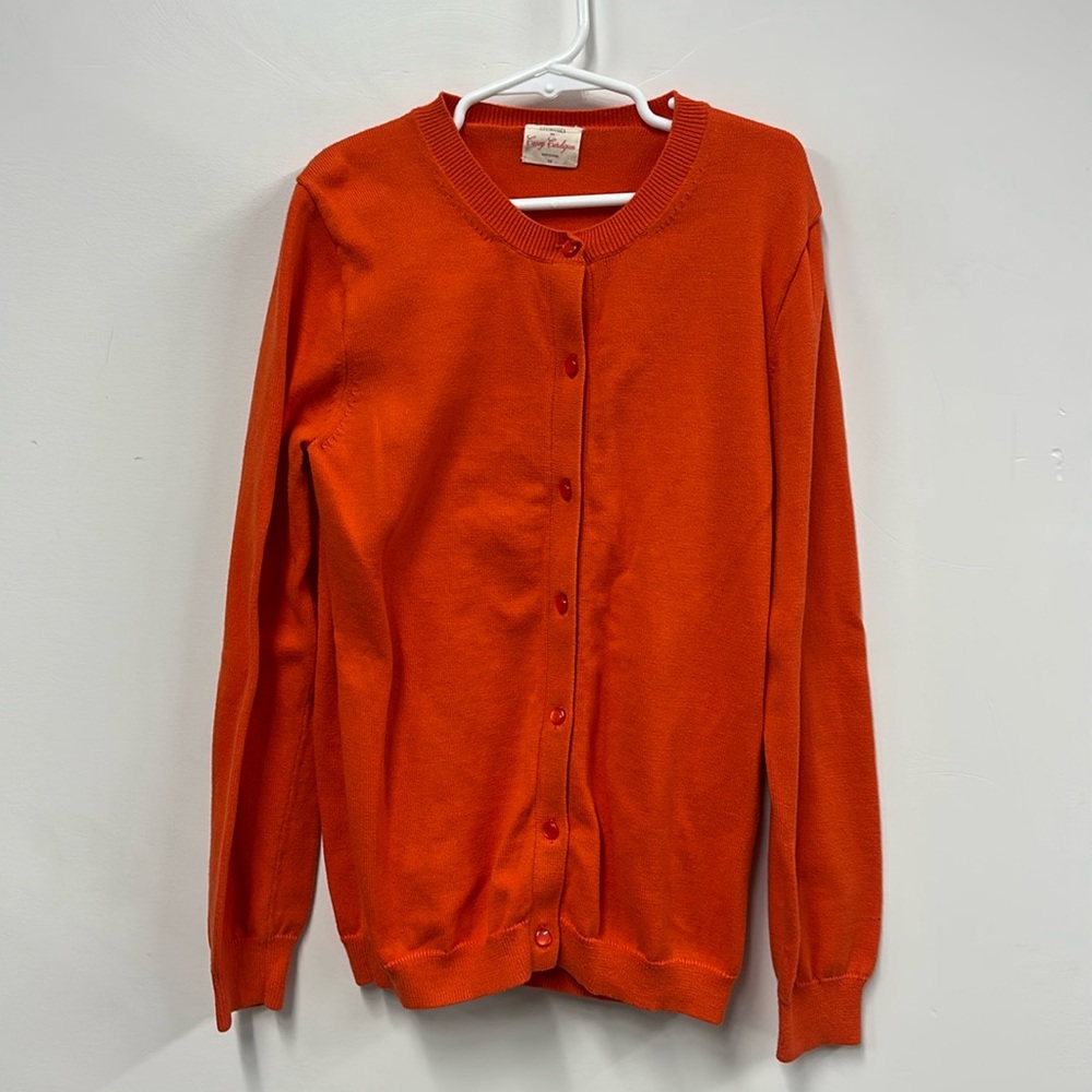 Crewcuts by JCrew Orange cotton cardigan sweater, size 14